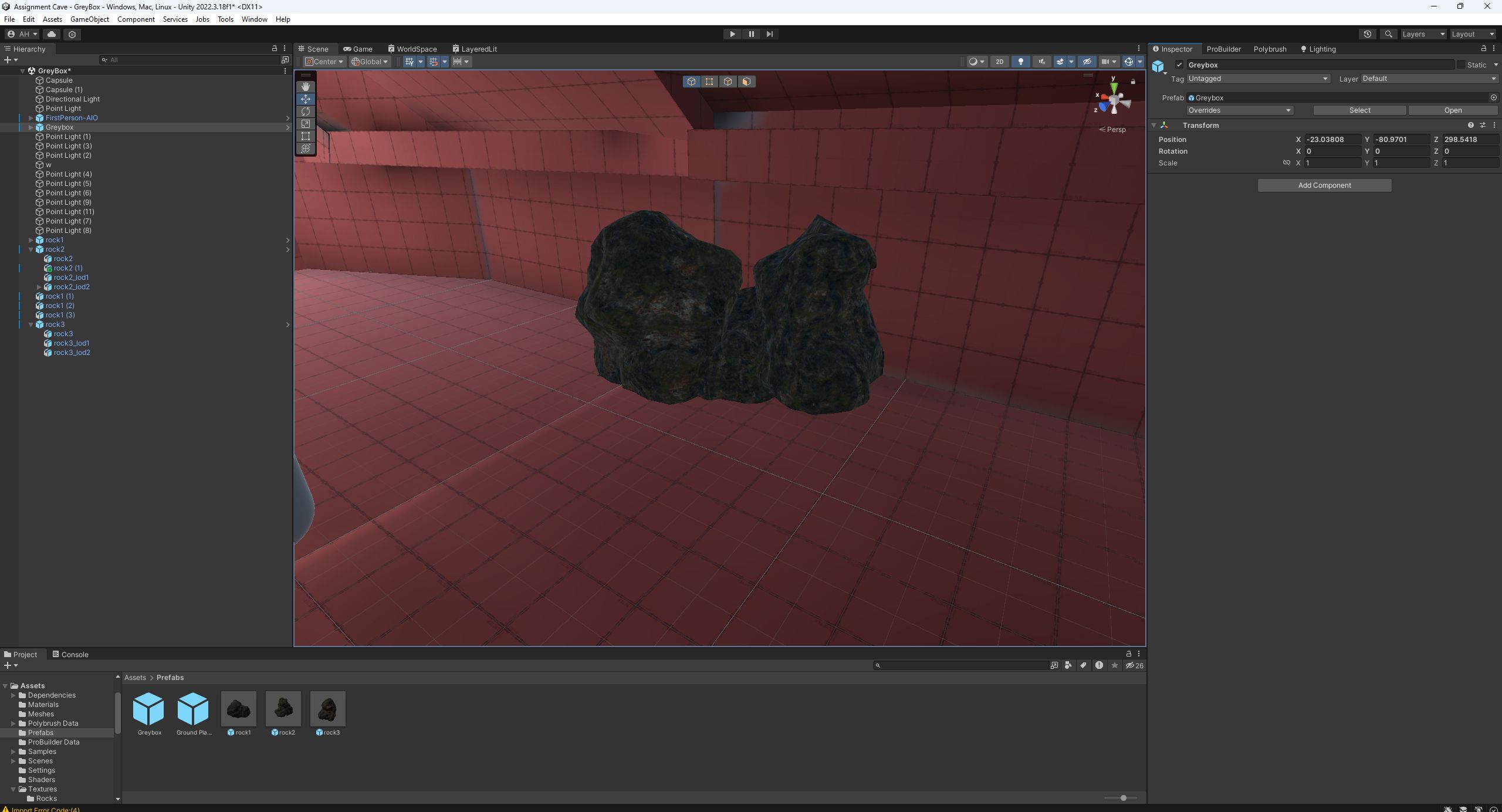 Rocks in Engine mineshaft