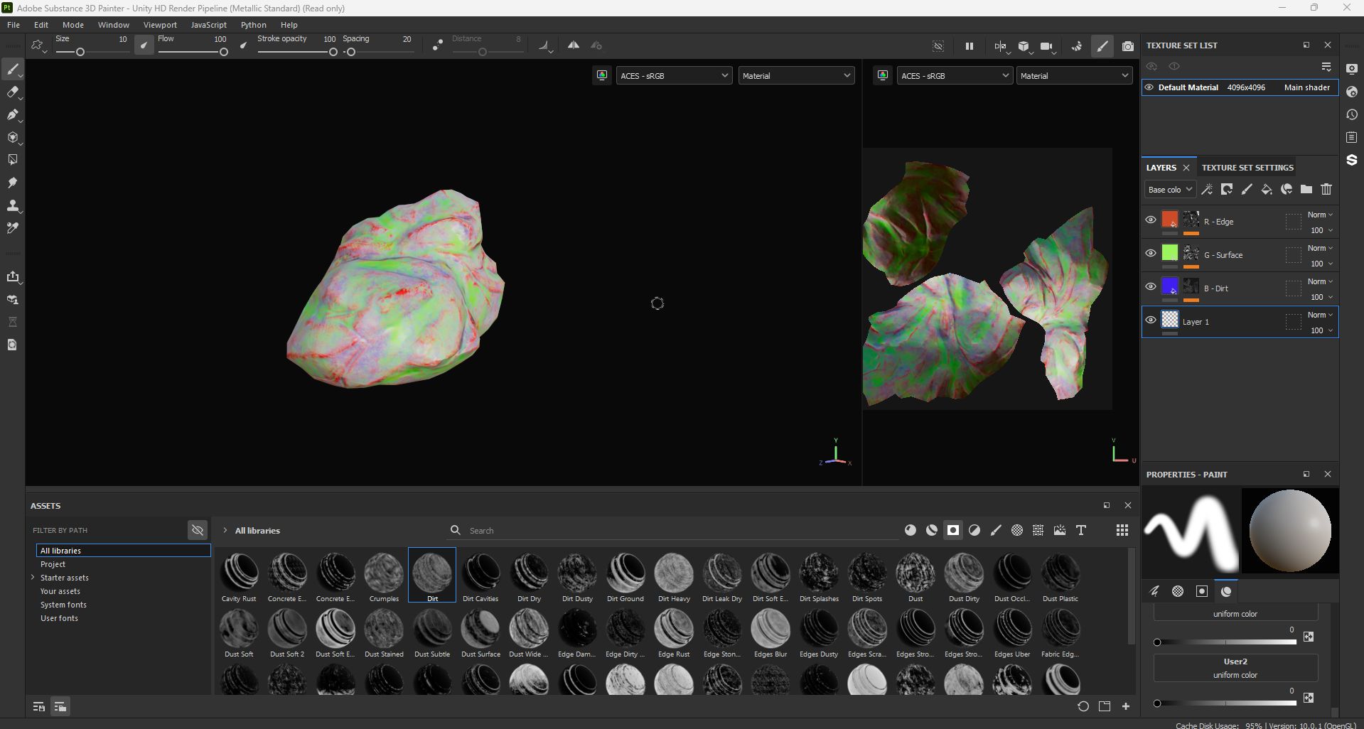 Texturing with Material Masks mineshaft